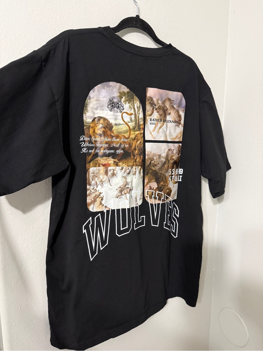 Darc Sport Limited Drop Wolves Graphic Black Men's Tee 3XL Gym Grunge Goth Vibes - Picture 7 of 8